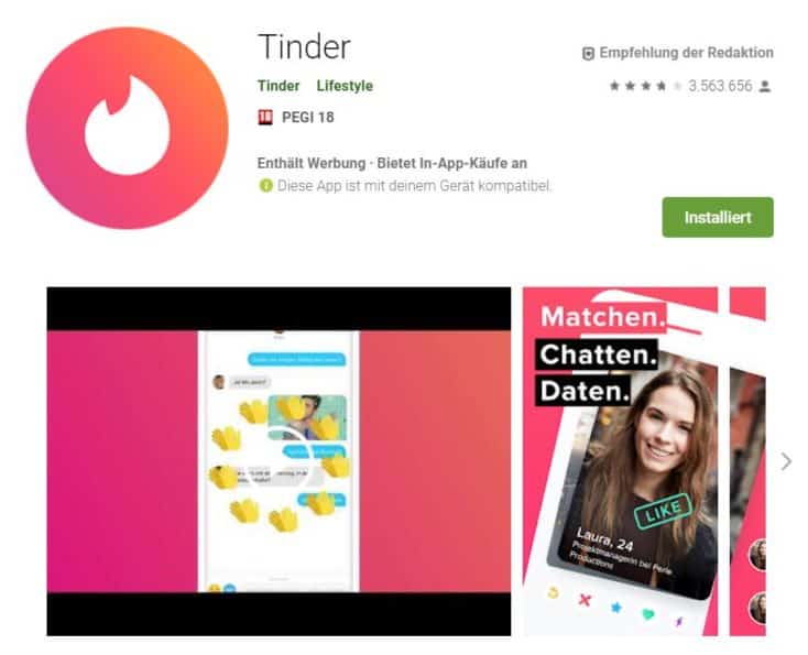 Tinder kostenlos nutzen Funktionen Übersicht Vergleich zu Premium